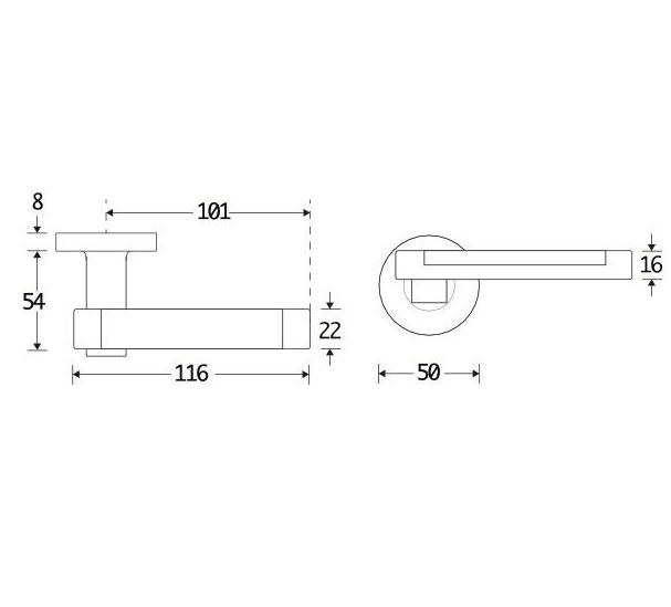 Deurklink op geveerd rozet Dual/Vivo glans nikkel - Afbeelding 2