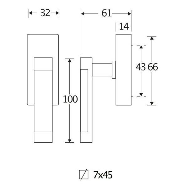Draaikiepgarnituur Dual mat nikkel ongelakt - Afbeelding 2
