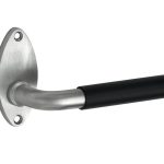 Deurklink op ongeveerd rozet Frankfurt ebben/elips mat nikkel ongelakt