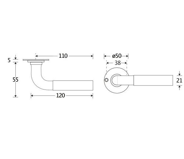 Deurklink op ongeveerd rozet Frankfurt ebben/elips messing ongelakt - Afbeelding 2