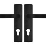 AXA Curve Klik Schild PC72 Met Deurklink Blok Aluminium zwart