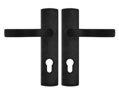 AXA Curve Klik Schild PC72 Met Deurklink Blok Aluminium zwart