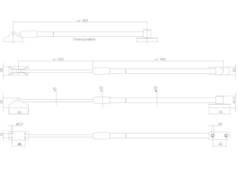 Intersteel Tele-uitzetter buitendraaiend extra zwaar 516 grijs - Afbeelding 2