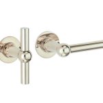 Deurklink op ongeveerd rozet Chemin de Fer L/T 100mm glans nikkel