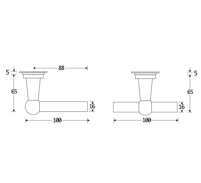 Deurklink op ongeveerd rozet Chemin de Fer L/T 100mm mat zwart - Afbeelding 2