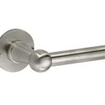 Deurklink op ongeveerd rozet Chemin de Fer 100mm mat nikkel ongelakt