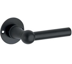 Deurklink op ongeveerd rozet Chemin de Fer 100mm mat zwart