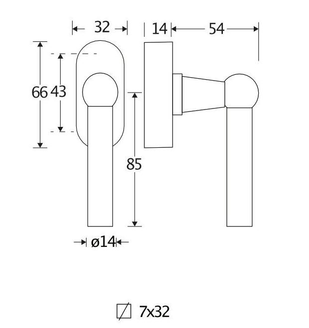 Draaikiepgarnituur Chemin de Fer/Elegant mat nikkel ongelakt - Afbeelding 2