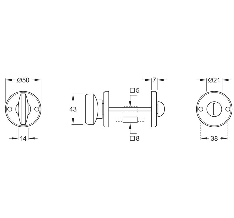 WC-Sluiting 5-8 mm Elegant/Facet glans nikkel - Afbeelding 2
