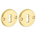 Set van twee Sleutelplaatjes Facet BB messing gelakt