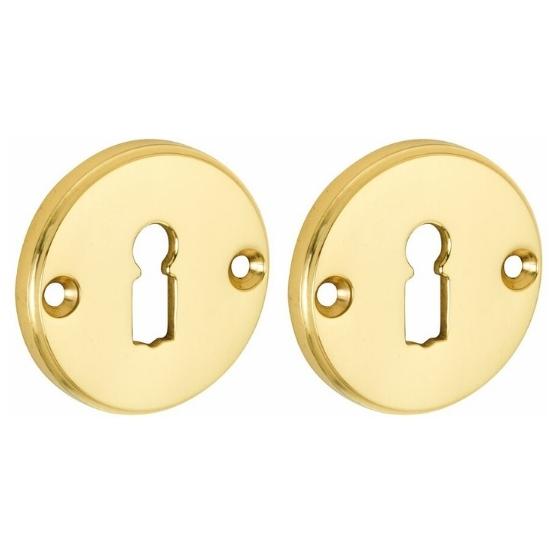 Set van twee Sleutelplaatjes Facet BB messing gelakt