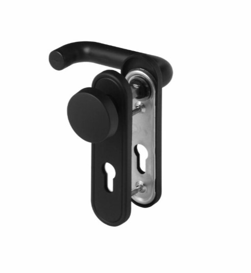 Nemef binnendeurbeslag PC72 knop-kruk brandwerend 2919 zwart