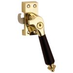 SKG Raamsluiting Met Sluitplaat Rechts Nouveau ebben messing gelakt