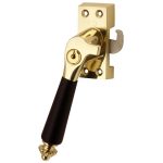 SKG Raamsluiting Met Sluitplaat Links Nouveau ebben messing gelakt