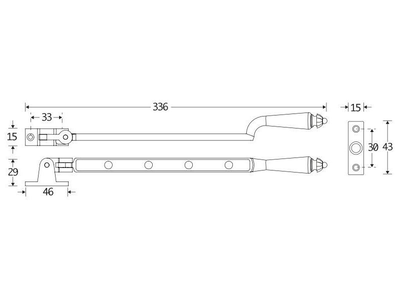 Uitzetijzer Nouveau messing gelakt - Afbeelding 2