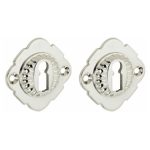 Set van twee sleutelplaatjes Nouveau glans nikkel