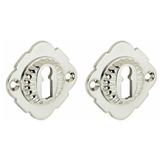 Set van twee sleutelplaatjes Nouveau glans nikkel