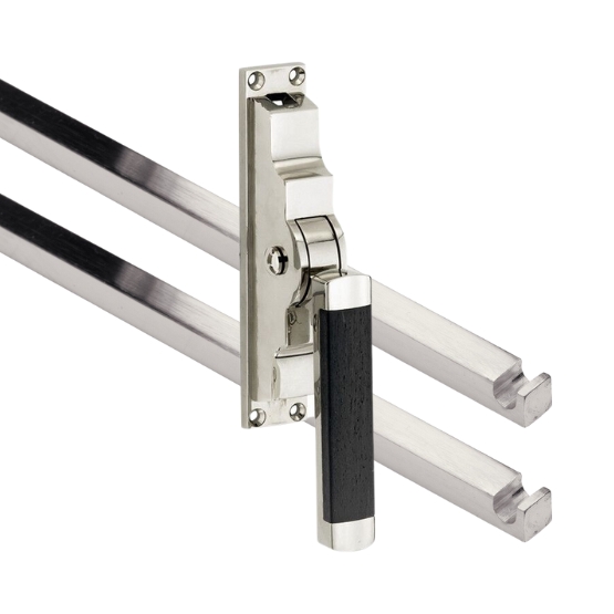 Pomp-espagnolet Dual glans nikkel Inclusief 2 Stangen