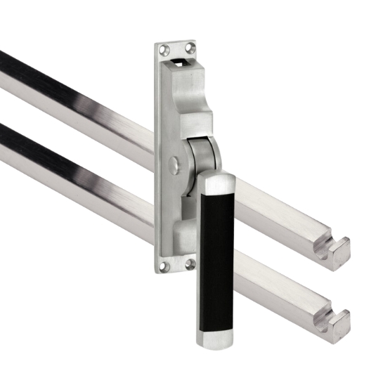 Pomp-espagnolet Dual mat nikkel Ongelakt Inclusief 2 Stangen