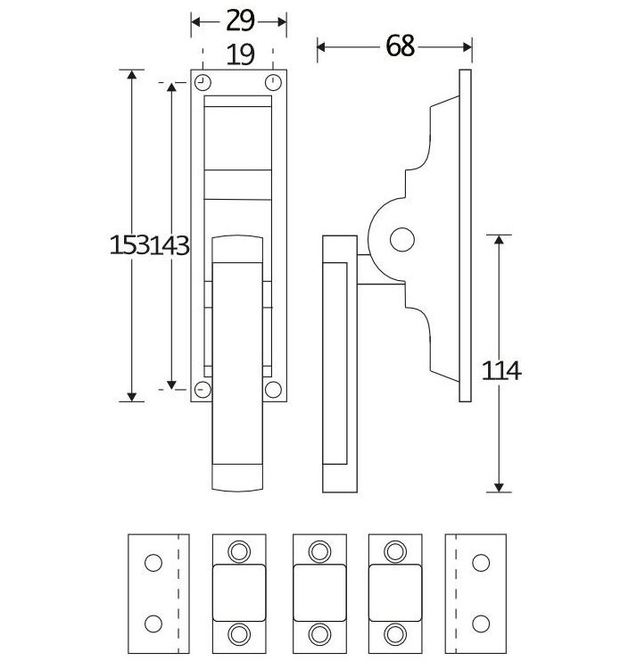 Pomp-espagnolet Dual mat nikkel Ongelakt Inclusief 2 Stangen - Afbeelding 2