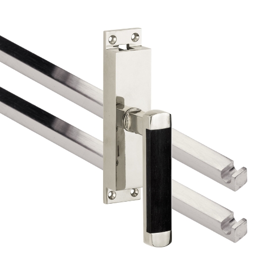 Kruk-espagnolet Dual Rechts glans nikkel Inclusief 2 Stangen