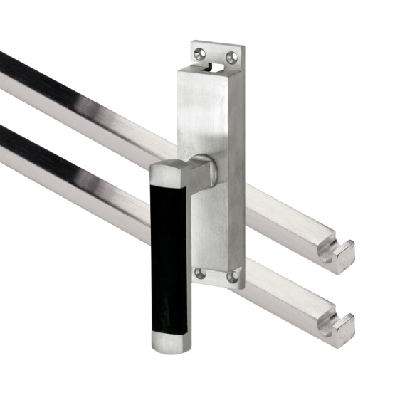 Kruk-espagnolet Dual Links mat nikkel Ongelakt Inclusief 2 Stangen