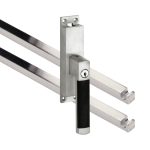 Kruk-espagnolet Afsluitbaar Dual Rechts mat nikkel Ongelakt Inclusief 2 Stangen