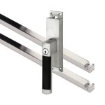 Kruk-espagnolet Afsluitbaar Dual Links mat nikkel Ongelakt Inclusief 2 Stangen