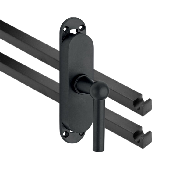 Kruk-espagnolet Chemin de Fer Rechts mat zwart Inclusief 2 Stangen