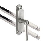 Kruk-espagnolet Chemin de Fer Rechts mat nikkel Ongelakt Inclusief 2 Stangen