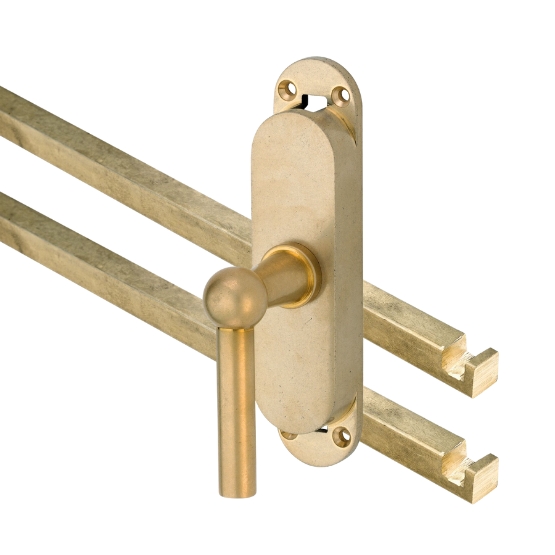 Kruk-espagnolet Chemin de Fer Links messing Antiek Inclusief 2 Stangen