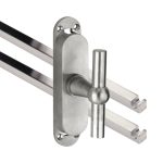 Kruk-espagnolet Chemin de Fer mat nikkel Ongelakt Inclusief 2 Stangen