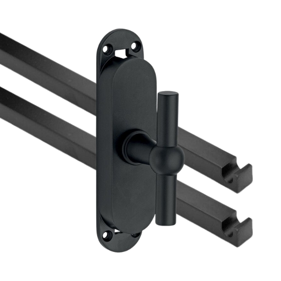 Kruk-espagnolet Chemin de Fer mat zwart Inclusief 2 Stangen