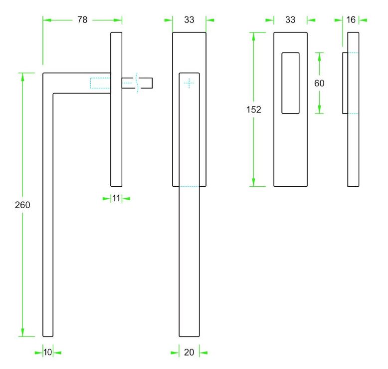 Hef/Schuifdeurbeslag Tavira met schuifdeurkom rvs zwart - Afbeelding 2