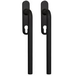 Hef/Schuifdeurbeslag Leona PC69 paar op ovaal schild rvs zwart