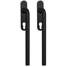 Hef/Schuifdeurbeslag Leona PC69 paar op ovaal schild rvs zwart