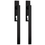 Hef/Schuifdeurbeslag Tavira PC69 paar op rechthoekig schild rvs zwart