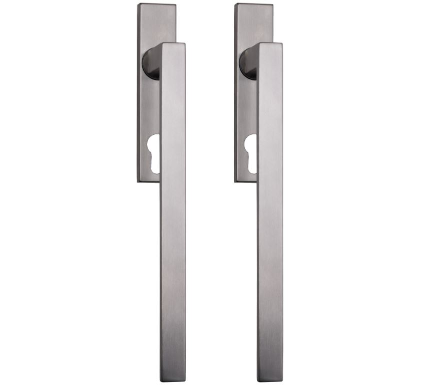 Hef/Schuifdeurbeslag Tavira PC69 paar op rechthoekig schild rvs