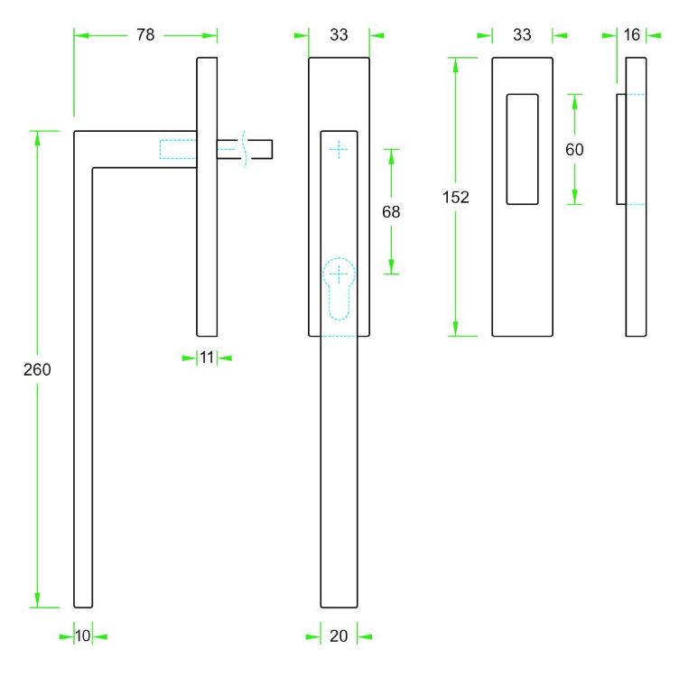 Hef/Schuifdeurbeslag Tavira PC69 met schuifdeurkom rvs - Afbeelding 2
