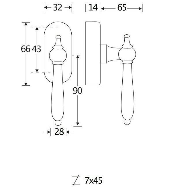 Draaikiepgarnituur Barock/Elegant messing antiek - Afbeelding 2