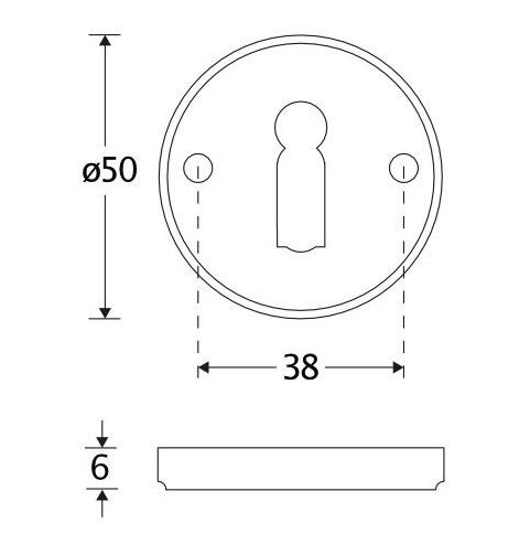 Set van twee sleutelplaatjes Facet BB messing ongelakt - Afbeelding 2