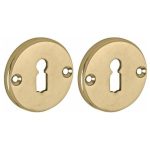 Set van twee sleutelplaatjes Facet BB messing antiek