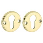 Set van twee PC-Plaatjes Facet BB messing ongelakt