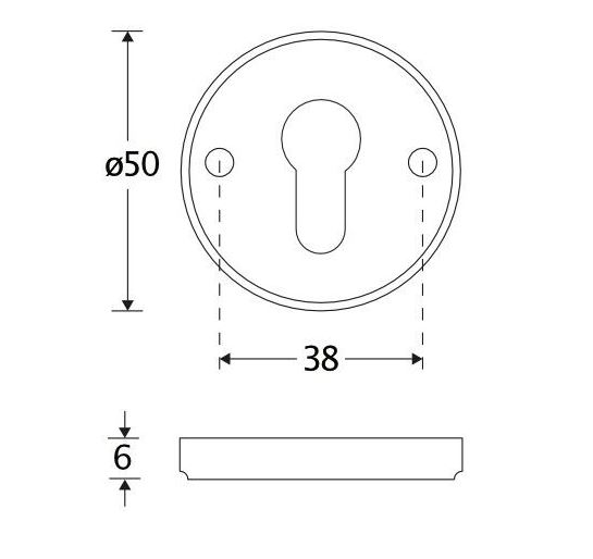 Set van twee PC-Plaatjes Facet BB messing ongelakt - Afbeelding 2