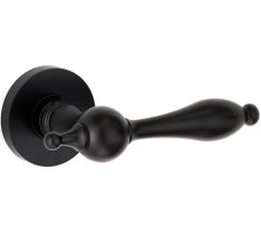 Deurklink op geveerd rozet Barock/Vivo mat zwart