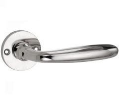 Deurklink op ongeveerd rozet Banaan/Elegant glans nikkel