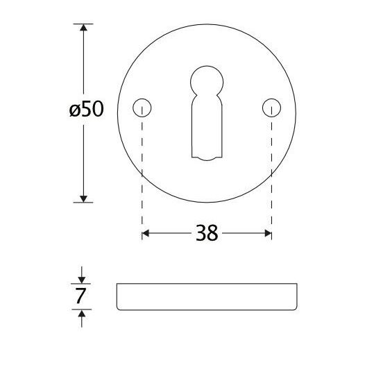 Set van twee sleutelplaatjes Elegant BB glans chroom - Afbeelding 2