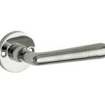 Deurklink op ongeveerd rozet Art-Deco/Elegant glans nikkel