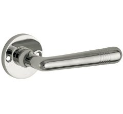 Deurklink op ongeveerd rozet Art-Deco/Elegant glans nikkel