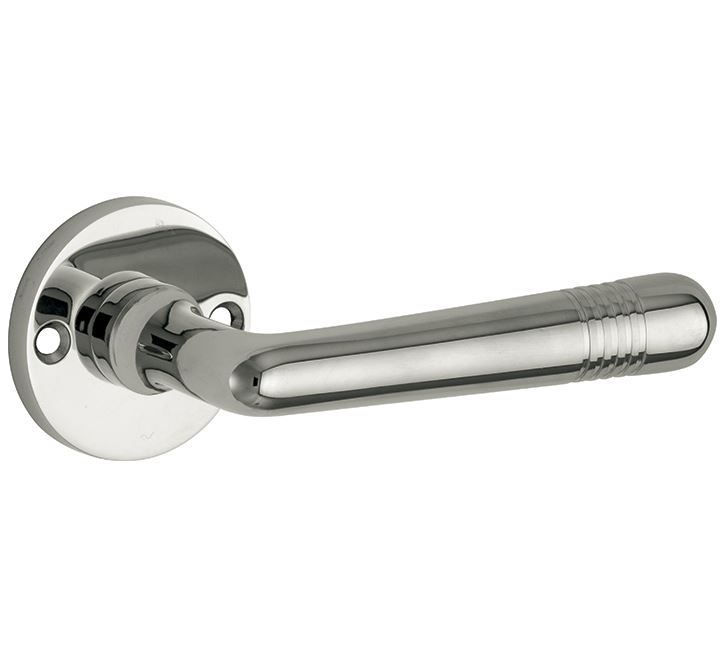 Deurklink op ongeveerd rozet Art-Deco/Elegant glans nikkel